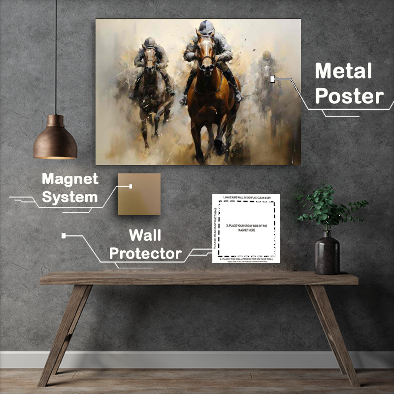 Buy Metal Poster : (Horse racing on the home straight)
