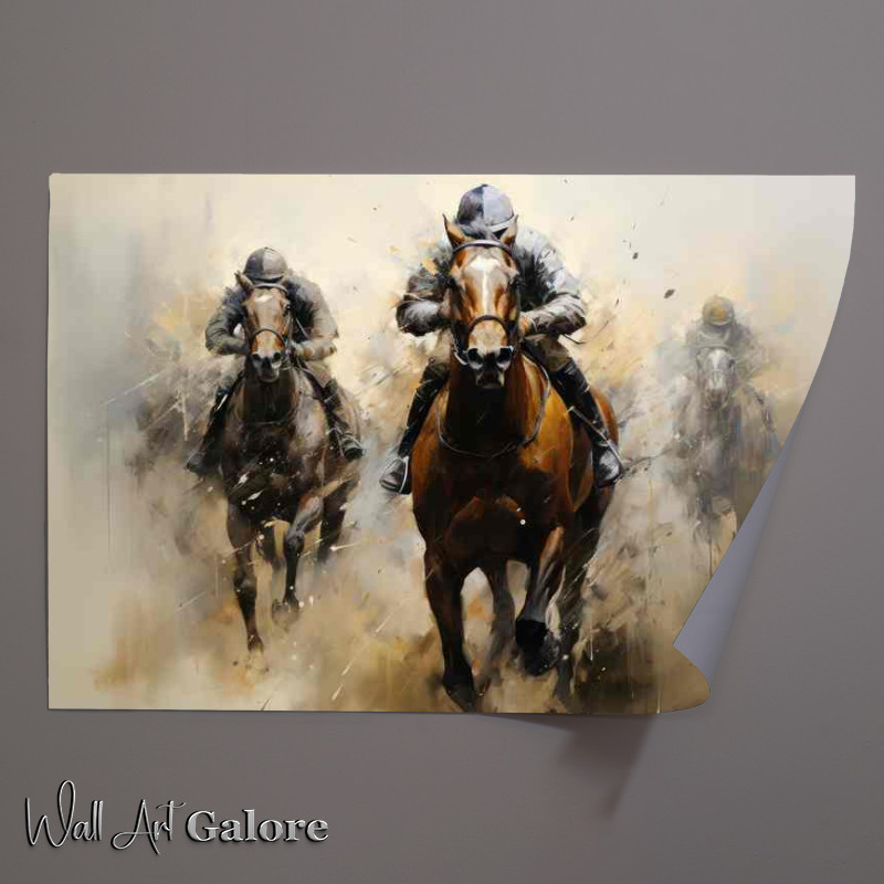 Buy Unframed Poster : (Horse racing on the home straight)