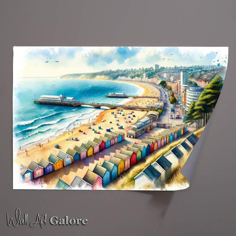 Buy Unframed Poster : (Watercolour Painting of Bournemouths Sunny Coast)