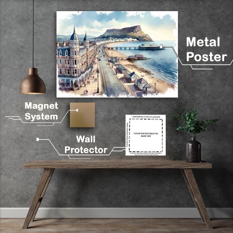 Buy Metal Poster : (Watercolour Painting of Llandudnos Victorian Charm)