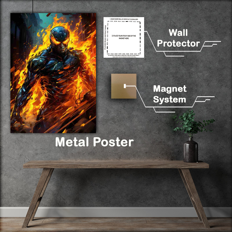Buy Metal Poster : (Character glowing yellow and oraange flames)