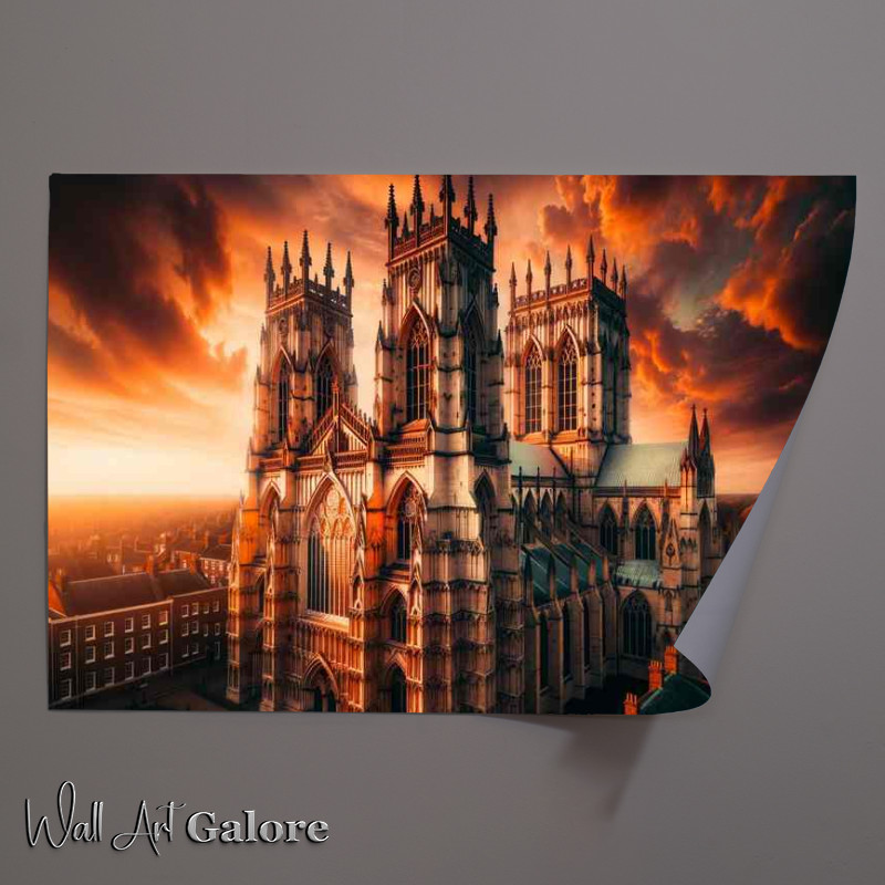Buy Gothic Cathedral Poster : (York Minster during Golden Hour)