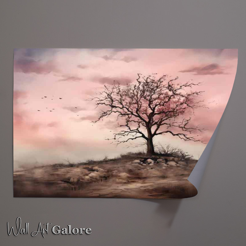 Buy Unframed Poster : (A solitary Tree with no leaves in the autumn time)