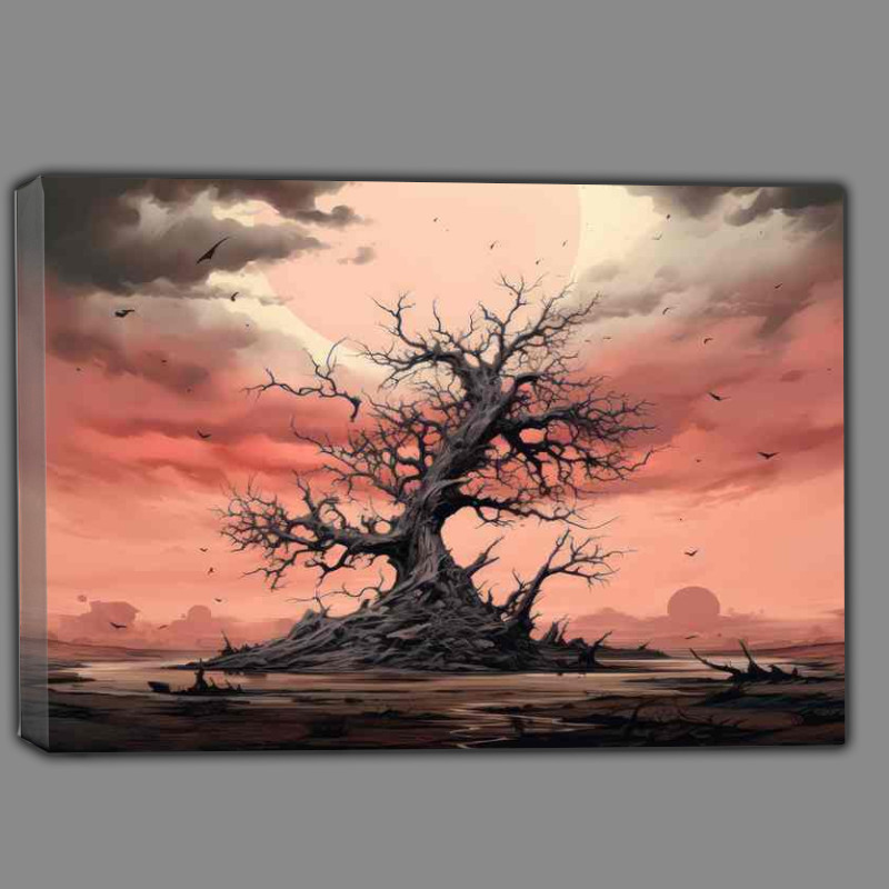 Buy Canvas : (Lonely tree with all its leaves blown off)