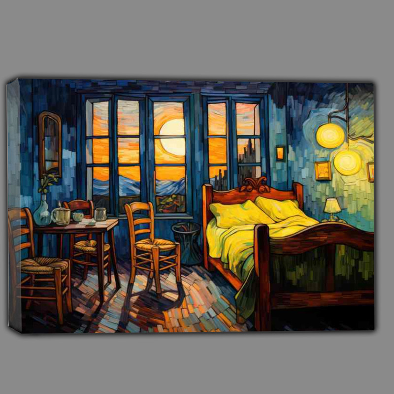 Buy Canvas : (A Painting that shows a bed and chairs in)