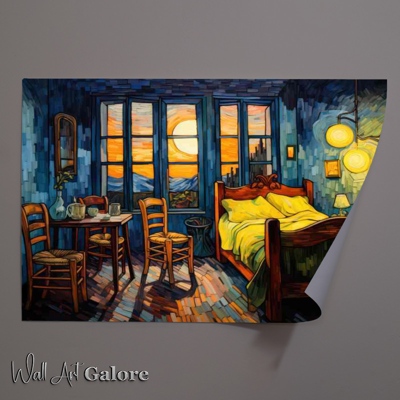 Buy Unframed Poster : (A Painting that shows a bed and chairs in)
