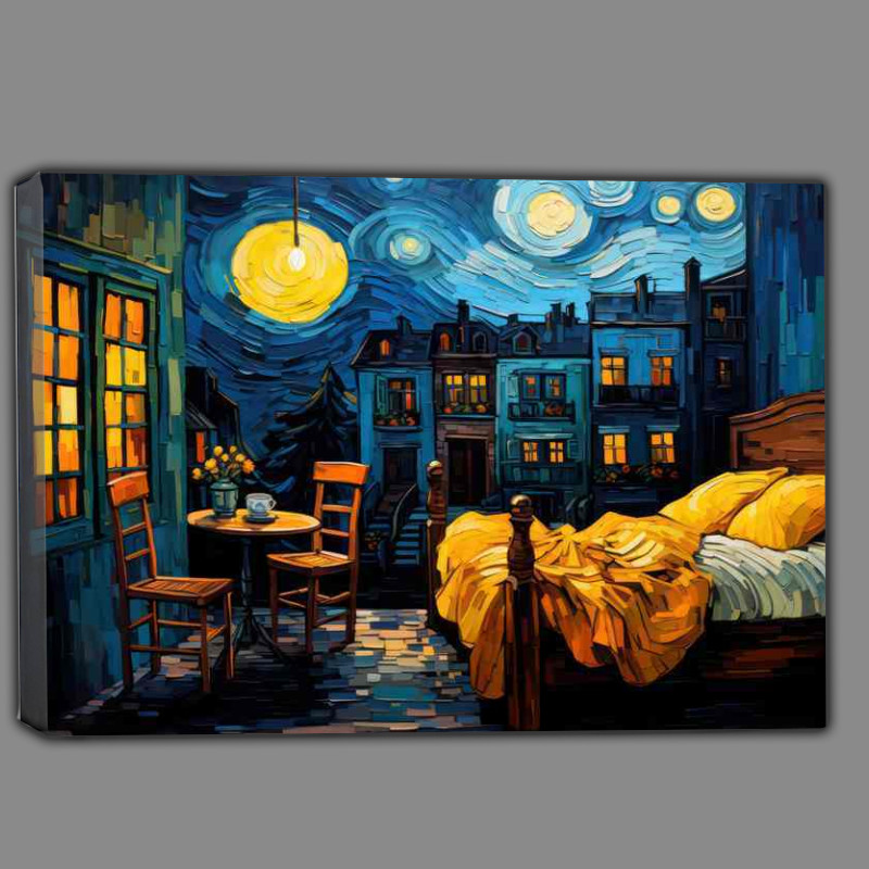 Buy Canvas : (Painting style starry night and a bedroom)