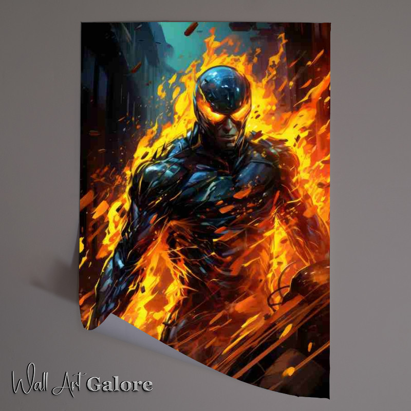 Buy Unframed Poster : (Character glowing yellow and oraange flames)