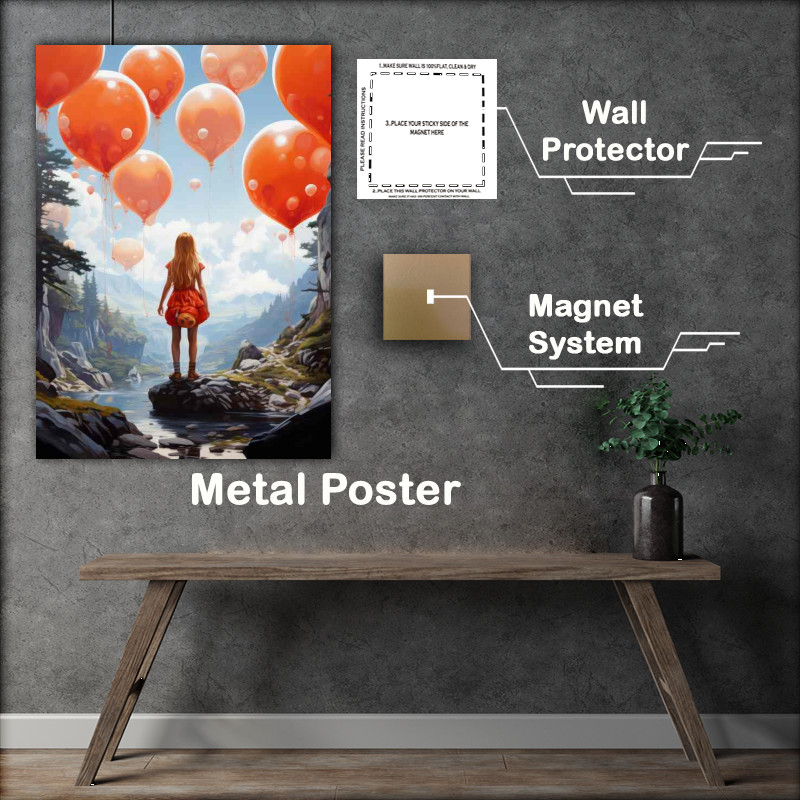 Buy Metal Poster : (Girl Letting Go Of The Red Ballon)