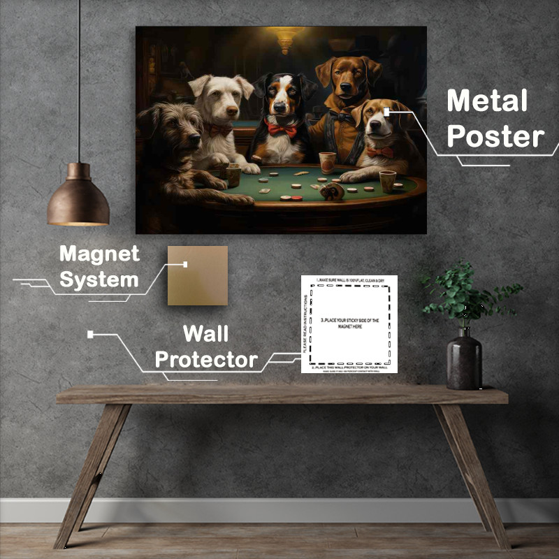 Buy Metal Poster : (The doggies of the poker table)