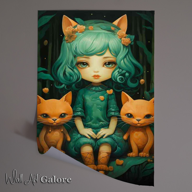 Buy Unframed Poster : (Little girl with two bears)