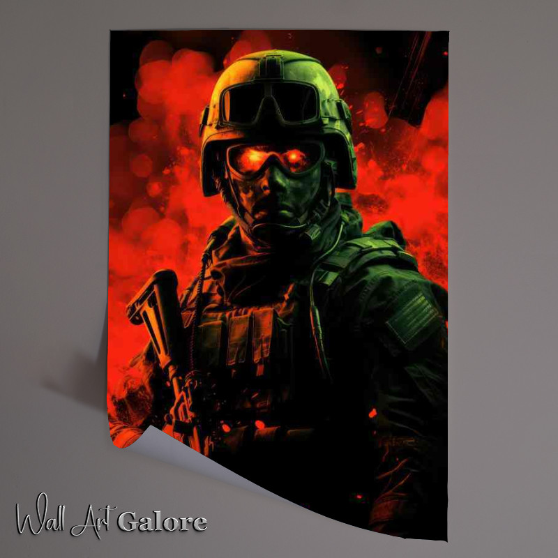 Buy Unframed Poster : (A Foot Soilder gaming ready for the arena)