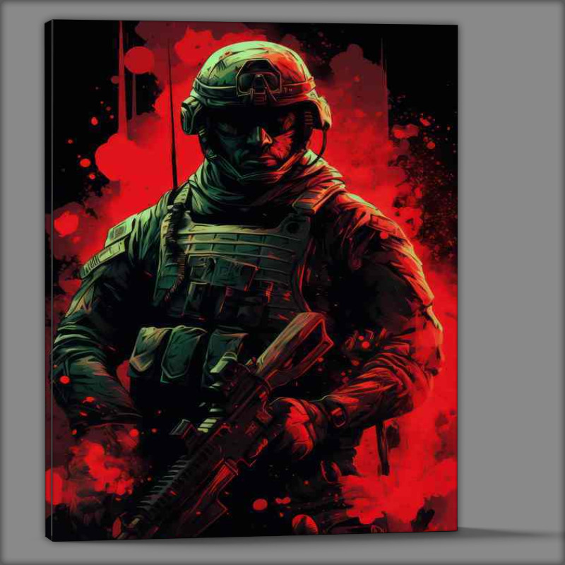 Buy Canvas : (A Sgt Solider ready for combat gaming)