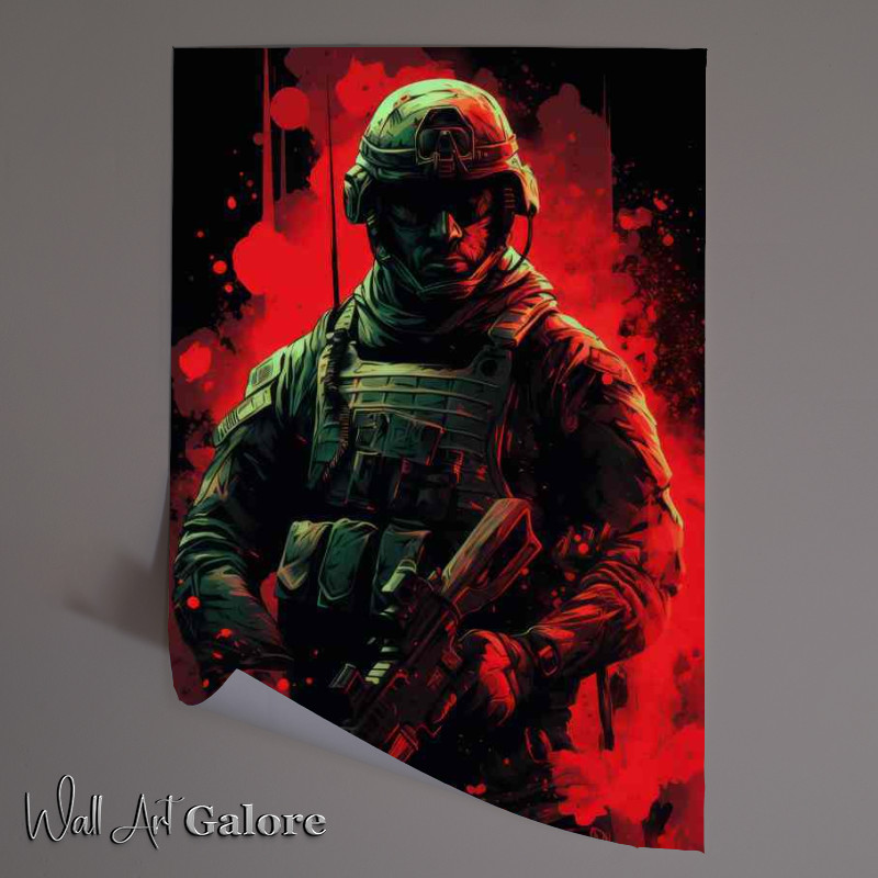 Buy Unframed Poster : (A Sgt Solider ready for combat gaming)
