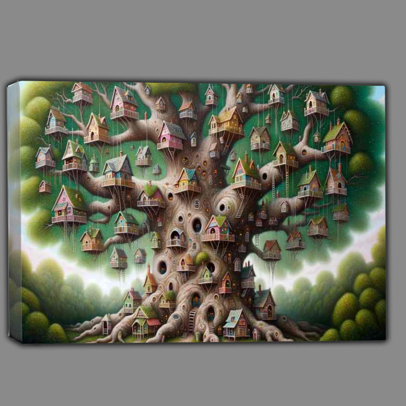 Buy Canvas : (Whimsical Woodland a grand old tree its branches)