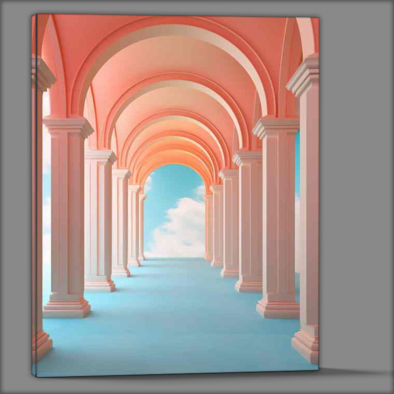 Buy Canvas : (A Room with an archway covered in pink paint)