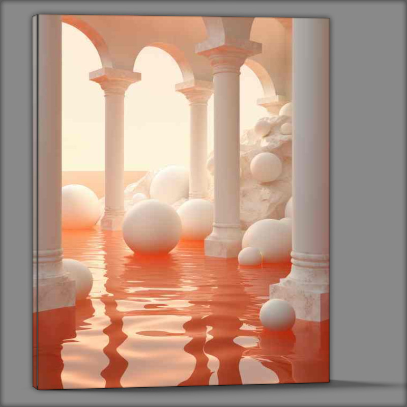 Buy Canvas : (A White sphere in the orange waters)