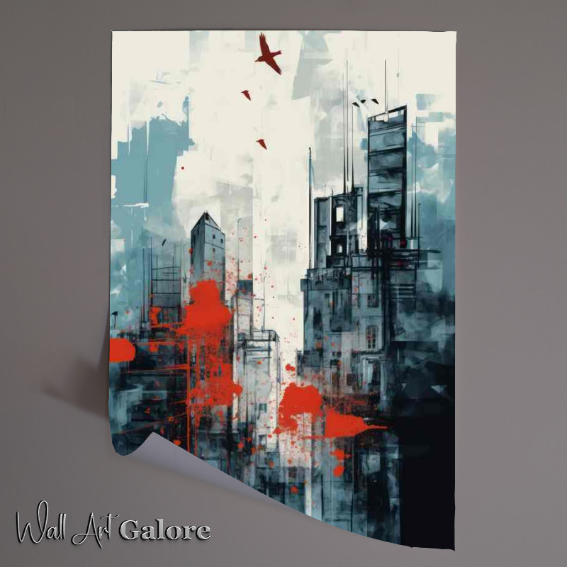 Buy Unframed Poster : (Birds in the air with in the city walls)