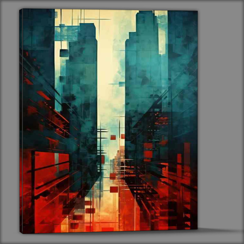 Buy Canvas : (City sky scrapers in abstract style)