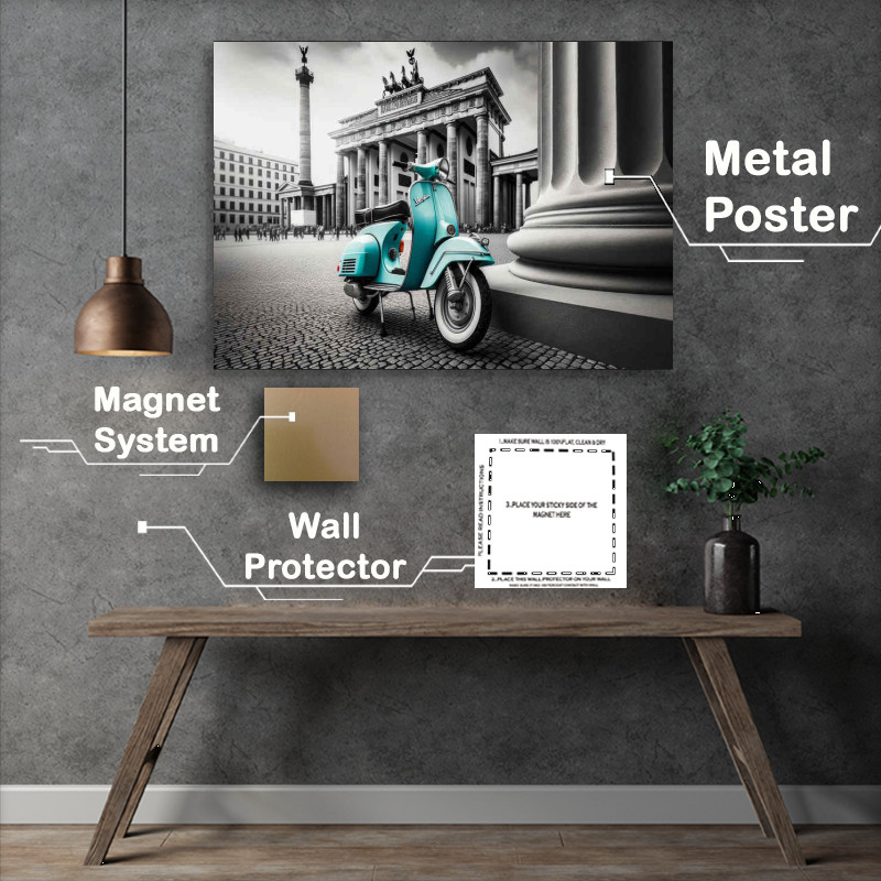Buy Metal Poster : (Classic a meticulously restored Vespa)