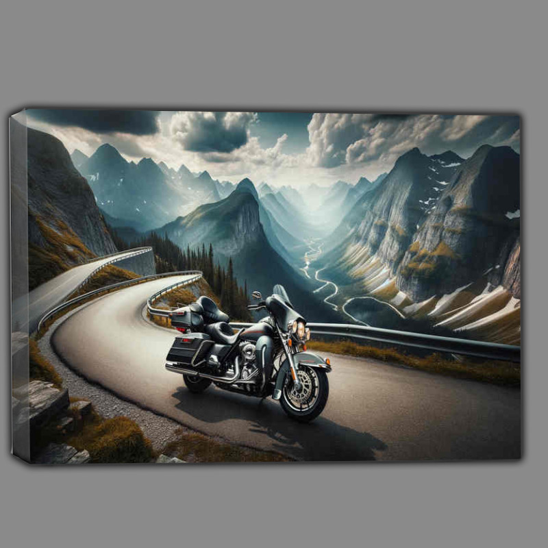 Buy Canvas : (Mountain Majesty a Harley Davidson)