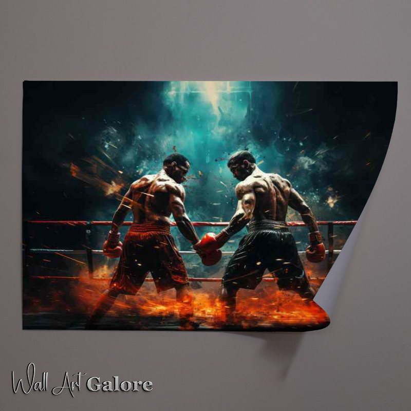 Buy Unframed Poster : (Two boxers on the ring in the middle of a boxing ring)