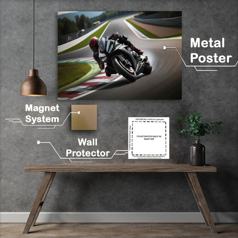 Buy Metal Poster : (Racing Rapture a modern sportbike)