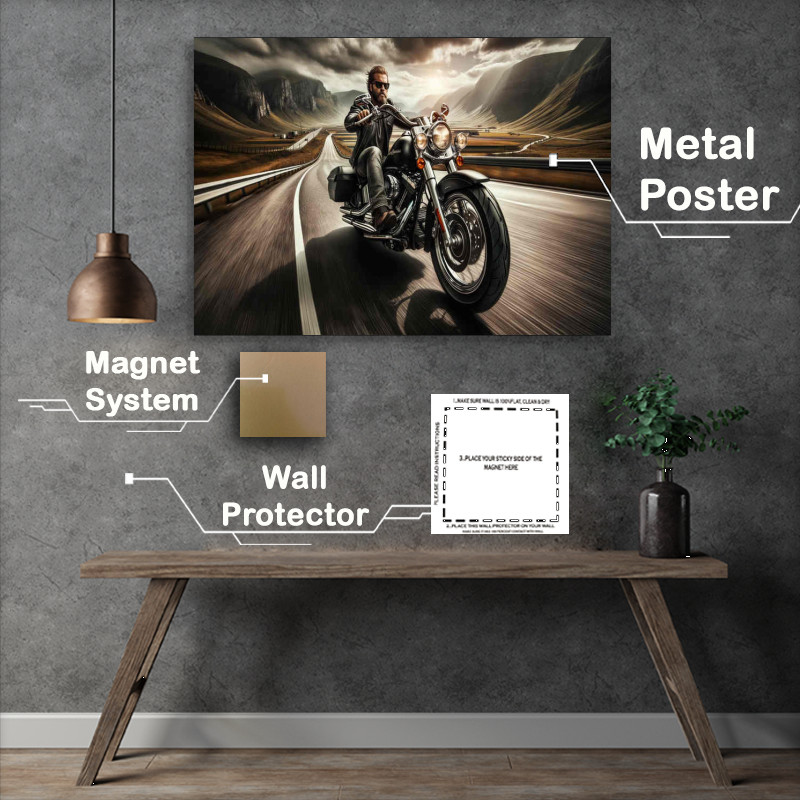Buy Metal Poster : (Road Warrior a powerful Harley Davidson)