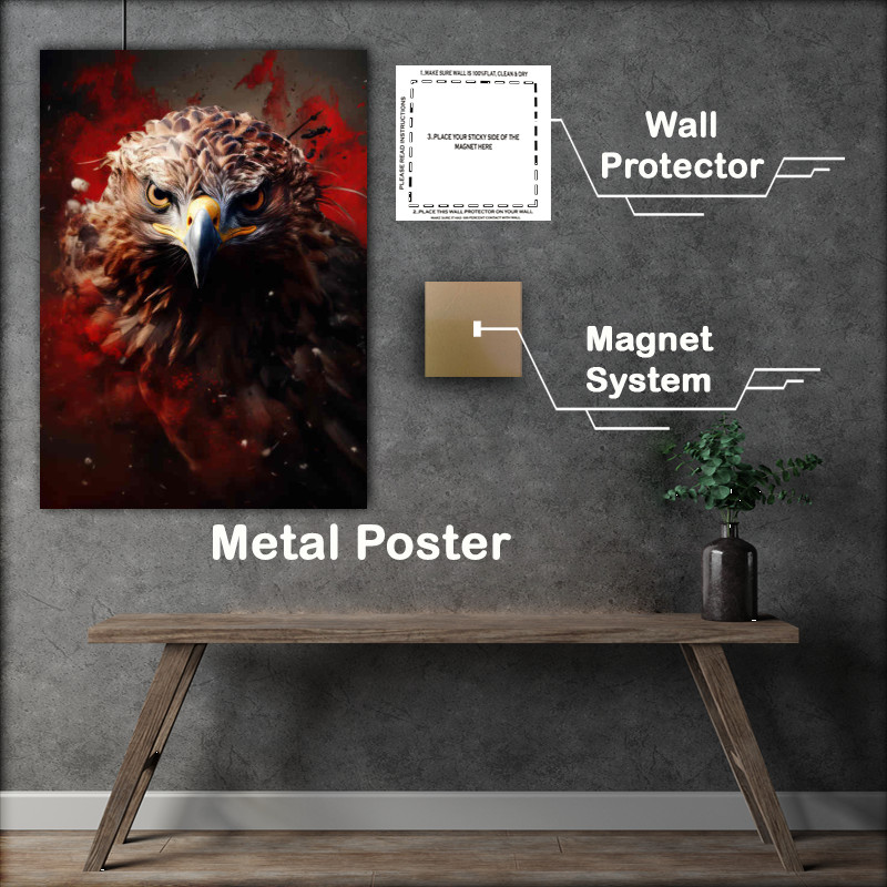 Buy Metal Poster : (A Hawk with a hint of splash art)