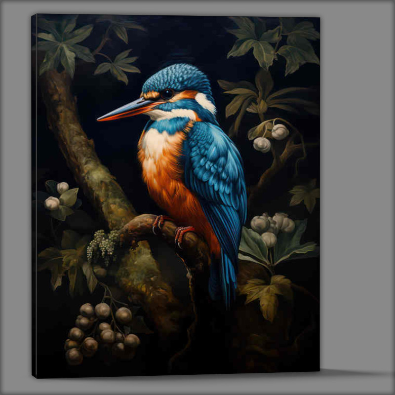 Buy Canvas : (Kingfisher on a branch tree)
