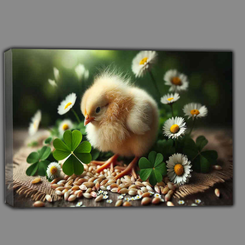 Buy Canvas : (Feathered Friend a fuzzy yellow chick)