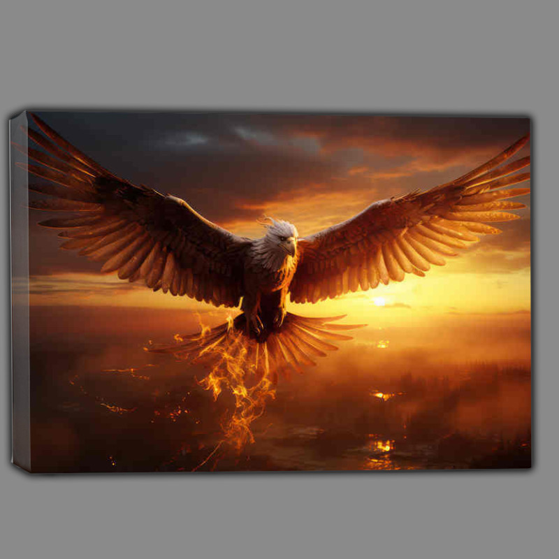 Buy Canvas : (Flying Pheonix through the red skys)