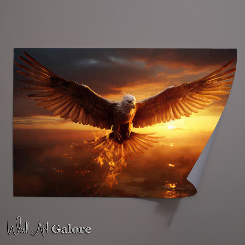 Buy Unframed Poster : (Flying Pheonix through the red skys)