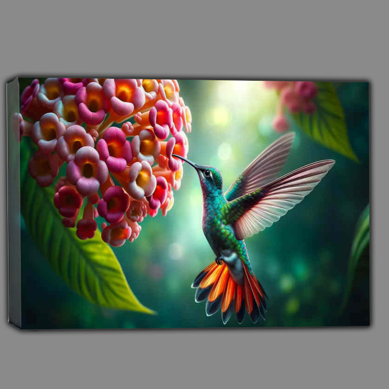 Buy Canvas : (Hovering Harmony capturing a hummingbird)