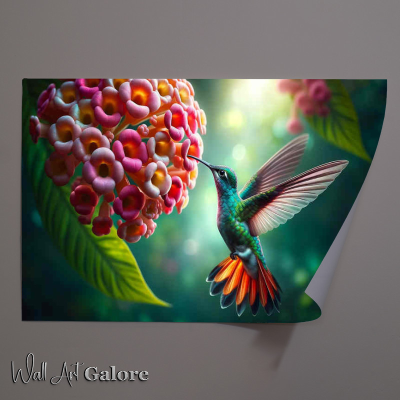 Buy Unframed Poster : (Hovering Harmony capturing a hummingbird)