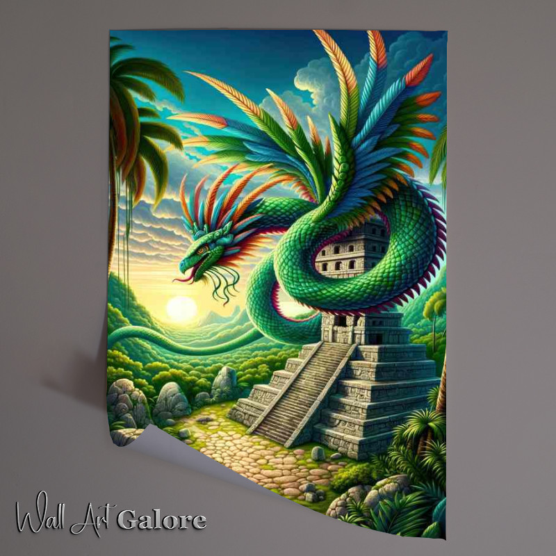Buy Unframed Poster : (Aztec god Quetzalcoatl feathered and serpent)