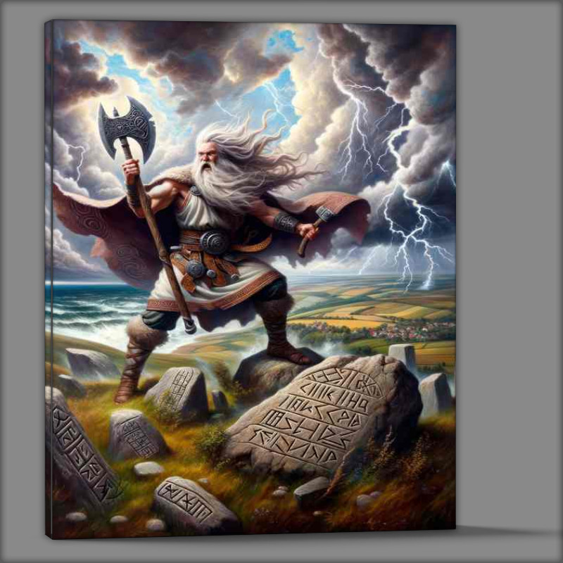 Buy Canvas : (Baltic god Perkūnas thunderous and dynamic)