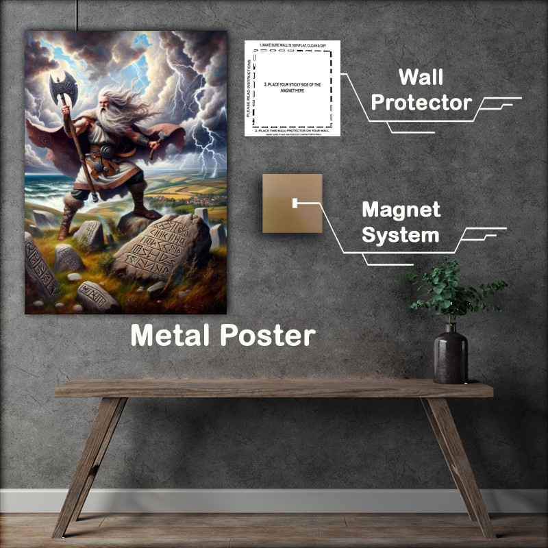 Buy Metal Poster : (Baltic god Perkūnas thunderous and dynamic)