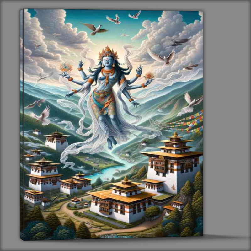 Buy Canvas : (Bhutanese deity Yulha local spirits of the land)