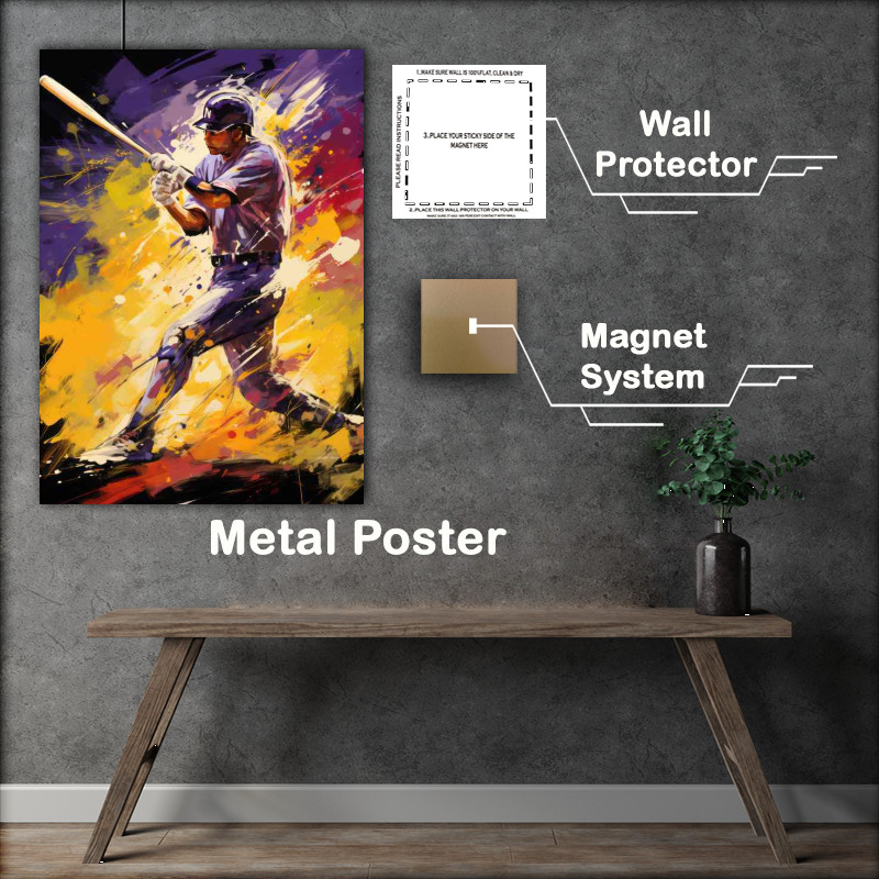 Buy Metal Poster : (A baseball player in the field)