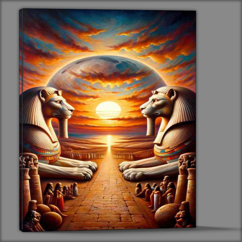 Buy Canvas : (Egyptian god Aker god of the earths horizon)