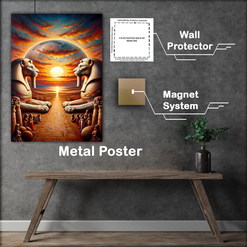 Buy Metal Poster : (Egyptian god Aker god of the earths horizon)