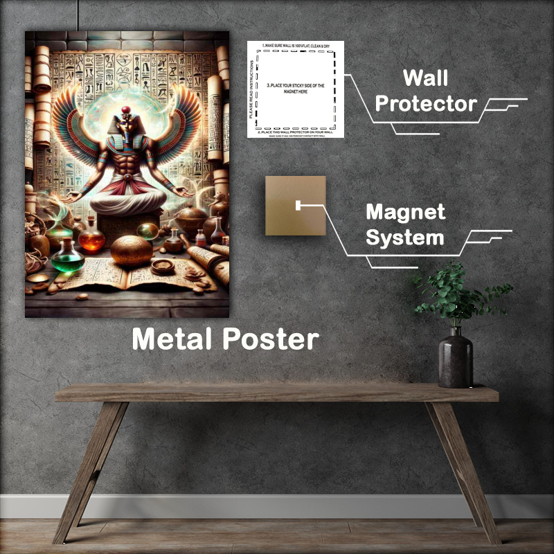 Buy Metal Poster : (Egyptian god Heka god of magic and medicine)