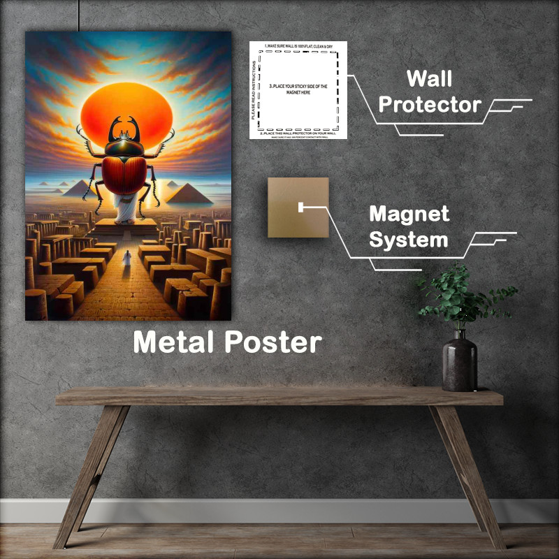 Buy Metal Poster : (Egyptian god Khepri scarab beetle god of rebirth)