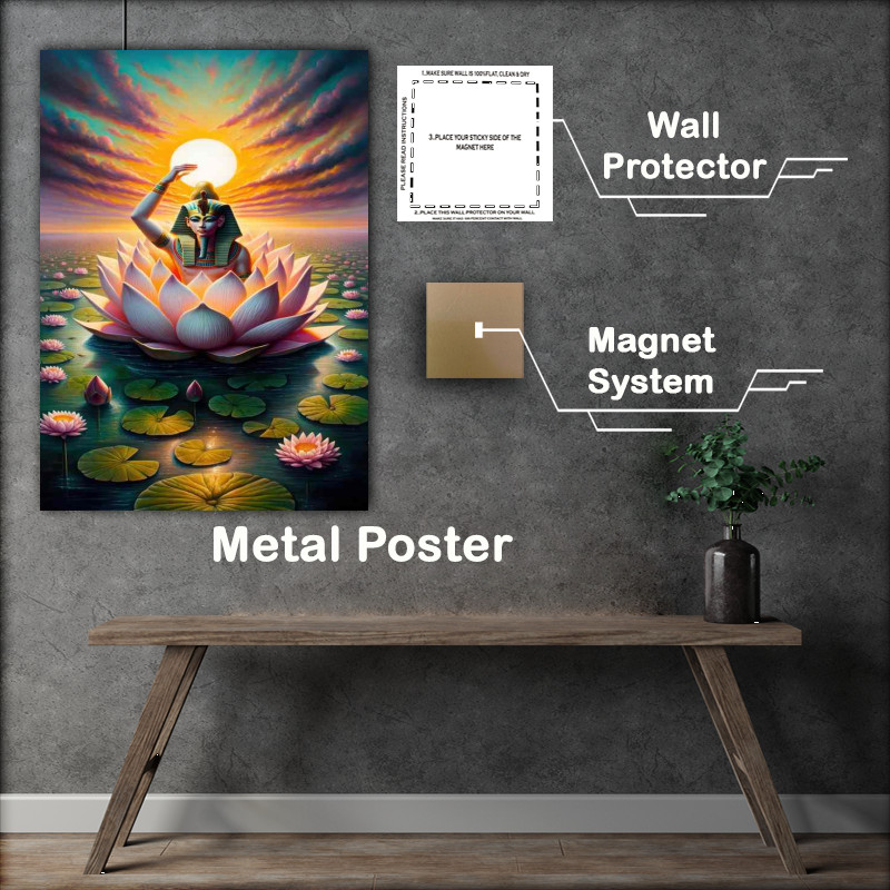 Buy Metal Poster : (Egyptian god Nefer Tum god of the lotus blossom)