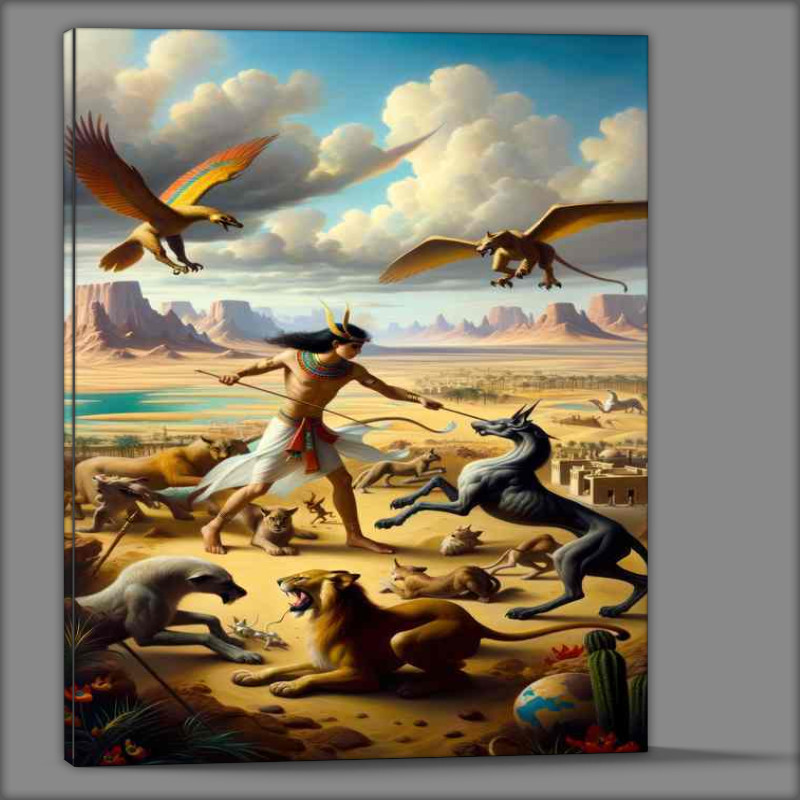Buy Canvas : (Egyptian god Shed a protective deity against wild animals)