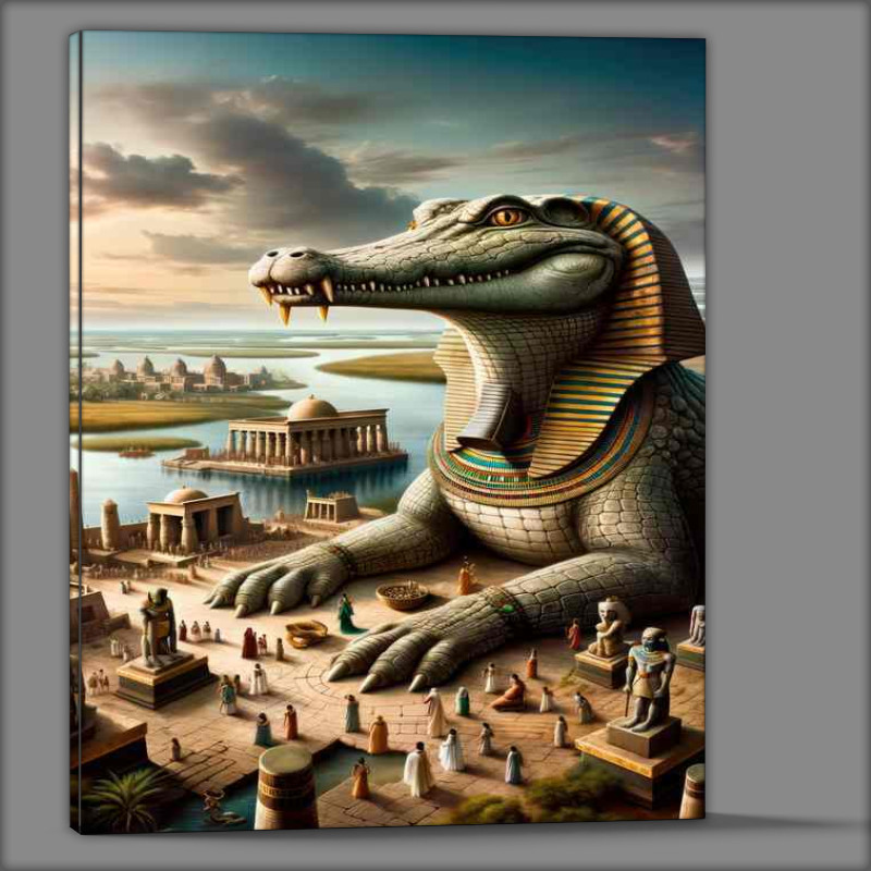 Buy Canvas : (Egyptian god Sobek crocodile deity of strength)