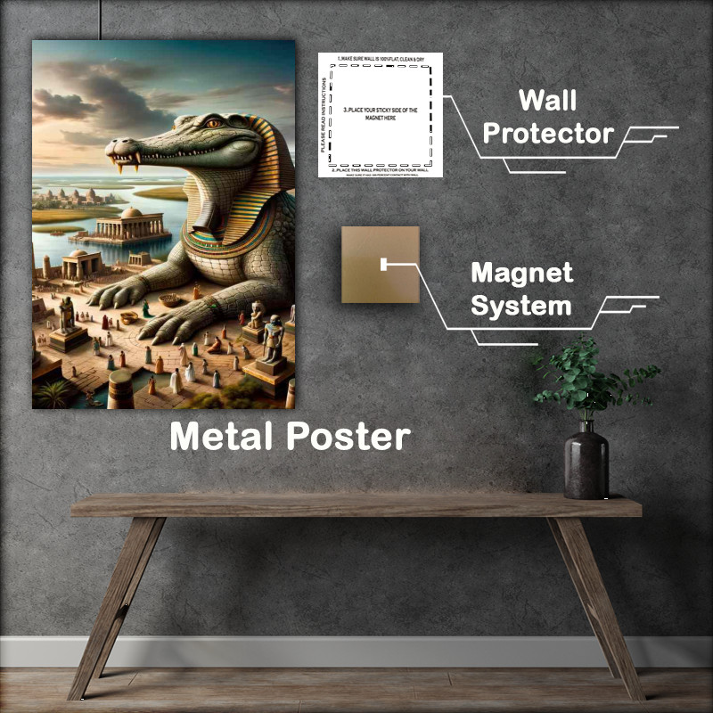 Buy Metal Poster : (Egyptian god Sobek crocodile deity of strength)