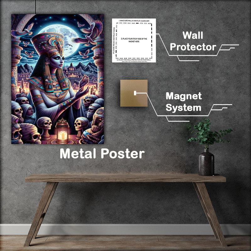 Buy Metal Poster : (Egyptian goddess Nephthys protector of the dead)