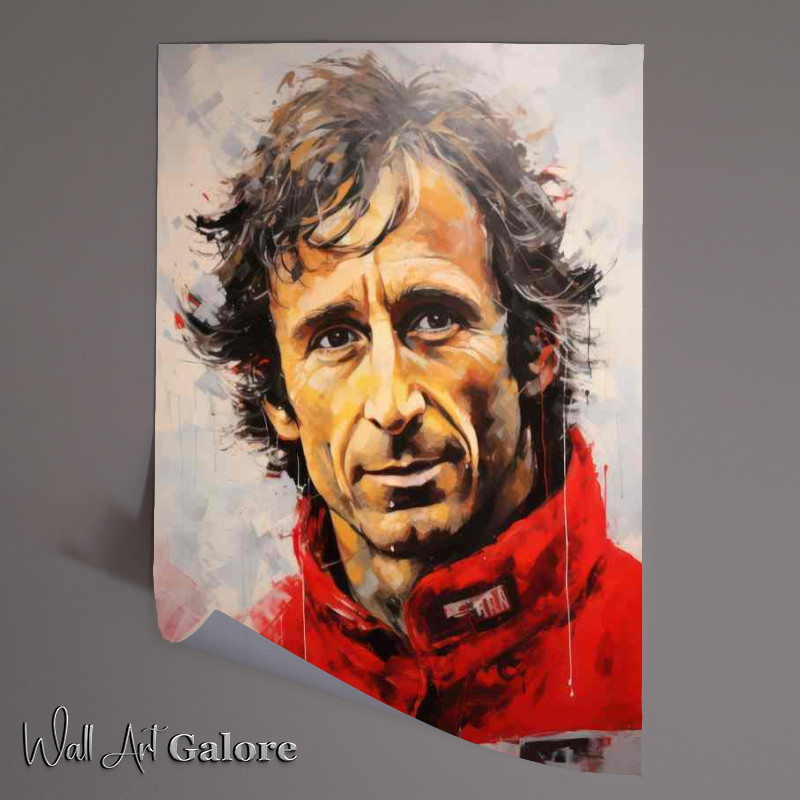 Buy Unframed Poster : (Alain prost Formula one racing driver painted style)